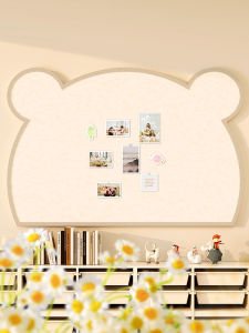 Creative Bear Felt Board Wall Stick Photo Display Wall Cork Board Message Board Decorative No Punching Required