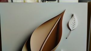 Himalaya Painting 35cmx50cm Abstract Leave Design Frameless Waterproof Sintraboard Decorative Wall No Light