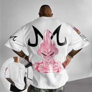 Dragon Ball เสื้อยืดผู้ชาย Majin Buu ญี่ปุ่นอะนิเมะฤดูร้อนเด็กแขนสั้นแนวโน้ม Oversize อเนกประสงค์สวมใส่เด็ก