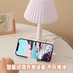 3 in 1 LED Eye Protection Desk Lamp with USB Charging Socket and Phone Holder Night Light Study Student Bedroom Bedside