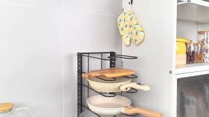 Rak Piring Wastafel Bawah Wastafel Rak Panci Susun Stainless Rak Pot Rack Adjustable Rak Dapur Stainless Steel Multifungsi