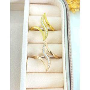 Cincin Petir Titanium Lapis Diamond Zircon CXA80