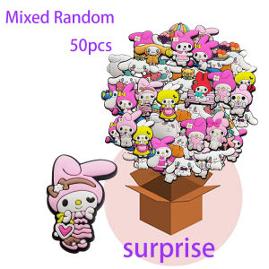 Mesuca | Hot Sales 10-50Pcs Mesuca My Melody Cinnamoroll Cartoon PVC Shoe Accessories Suitable For Hole Shoes And Beach Bags Party Gifts