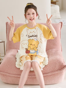 QIANSHUIMILU | Cotton Lightweight Air-Conditioned Girls Sleepwear Short Set