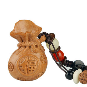 YISHUIGE | Blessing Protection Wealth-attracting Safety-promoting Peach Wood Lotus Accessory