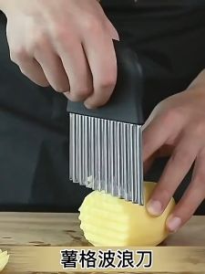 เครื่องดื่มผ่าน Fahrenheit มีดตัดมันฝรั่ง แครรอท ฟักทอง และอื่นๆ บริเวณสเตนเลส รูปทรงคลื่น แบบสะดวกสบาย ส่งอีกล่าว ทุกวัน