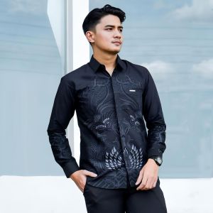 Kemeja Batik Pria Lengan Panjang Sultan Baju Batik Cowok Formal Casual Slim fit Laskala Azmil Batik Terbaru