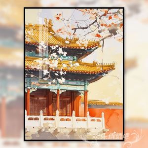 New 2025 Embroidery Kit Peony under the Hawthorn Cross Stitch Living Room High End Semi-Finished Diamond Sticker 5D Beginner