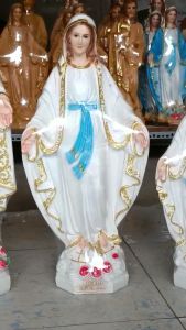 Tượng Đức Mẹ Ban Ơn 60cm trắng hoặc xanh chất liệu nhựa composite quà tặng công giáo