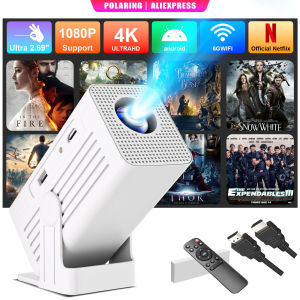 【Built in App | Ultra Resolution 2.69  | AI Auto Keystone】Polaring N6 Projector Smart 4K Projector  WiFi bluetooth(US-Plug)