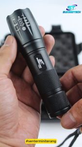 Senter LED Zoom In Zoom Out Baterai Satu Mode Tahan Lama Free Charge Baterai Bahan Alumunium - T669