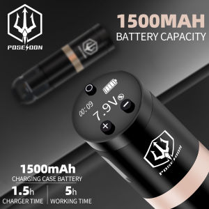 โพไซด์อุปกรณ์สักลายปากกาแทททูฮาโลวีนพร้อมเข็มสัก10ชิ้นเครื่องสักไร้สายพร้อมอุปกรณ์สักและสติกเกอร์รอยสักเรืองแสงสำหรับศิลปิน