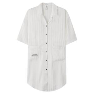 Áo ngủ MiiOW bằng polyester lụa băng cho nữ tay ngắn rộng rãi