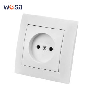 White EU Standard Flame Retardant Paint Plastic Not Ground Electrical Outlets Plugs Socket AC 250V Classic Wall Embedded Socket