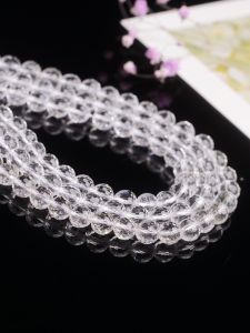 Handmade White Crystal Half-Finished Beads Scatter Beads Facet round Beads DIY Jewelry Accessories Stringing Material