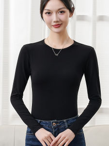 Slim Fit Modal Base Shirt Womens Inner Wear Winter Fashion Black Thin Long Sleeve T-Shirt Top Autumn Clothes round Neck
