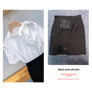 Short Sleeve Womens Professional Workwear Set with Skirt Ideal for Beauty Salons Hotels Front Desk Jobs Summer-friendly