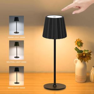Cordless Table Lamp LED Desk Lamp Rechargeable Touch Night Light Lamp Wireless Minimalist Table Lights for Bedroom Restaurant