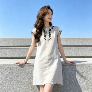 Shalldoer | Floral Embroidery Lazy Casual Fit Korean Womens Dress