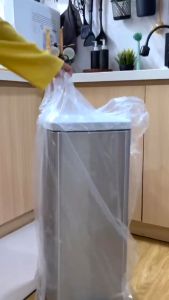 Bin large size Garbage trash rubbis Tong sampah besar 60 Liter Large Stainless Steel Household Kitchen Rectangular Waste