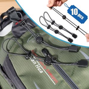 10ชิ้นไม้เท้าเดินป่าหัวเข็มขัดเชือกยางยืดกลางแจ้งหัวเข็มขัดเชือกบังแดดคงที่หัวเข็มขัดกระเป๋าเป้สะพายหลังตะขอสำหรับแขวนภายนอกอุปกรณ์เชื่อมต่อเชือกยางยืด