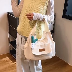 Túi Xách Nữ Túi Tote Vải Canvas Có Khóa Kéo Kiểu Mới Đeo Vai Móc Khóa Thời Trang LX326