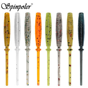 Spinpoler TPR Floating Ajing Worm Straight Tail Micro Soft Bait Fishing Lure 43mm Ice Rockfish For Mackerel Big Mouth Bass 20pcs