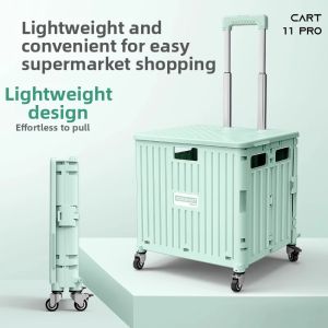 Portable Foldable Shopping Cart with Omni-Directional Wheels
