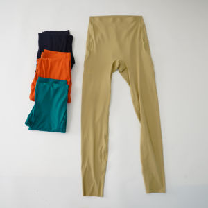 High-Waist Yoga Pants Micro-Pressure Bare Sensation Fitness Elasticity No-Impressive Line Shaping Peach Butt Tight Pants