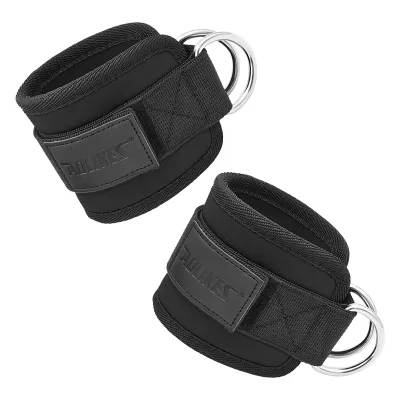 AOLIKES Adjustable Padded Ankle Wrist Cuffs Padded Straps D-Ring Glute Kickback for Cable Machine Ideal for Glutes Exercises