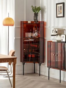 Modern Minimalist Acrylic Corner Sideboard High Cabinet Living Room Tea Water Cabinet Wall Cabinet Luxury Display Cabinet