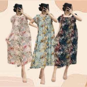 Setelan celana wanita rayon premium busui wanita jumbo motif terbaru bahan adem baju panjang katun dewasa kulot