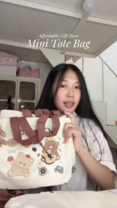 3Pcs/Set Cute Canvas Lunch Bag Korean Fashion design Handbag Small Tote Bag With Button