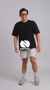 NORTHRE Short Cargo Croco Cotton Fleece Navy NTbasic