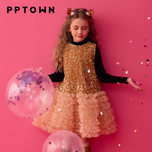 PPTOWN | Sparkly Mesh Sleeveless Dress Childrens Party