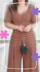 TW22409 Set #สาวอวบ 2 ชิ้น เสื้ออกไขว้ + กางเกงขายาวลายไทย ..