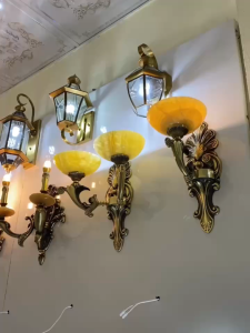 Đèn tường đồng nến cao cấp kết hợp đá vô cùng sang trọng -Độ bền vĩnh cửu - Tặng kèm bóng Led