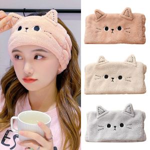 LIJU78113 Women Girls Coral Fleece Hair Accessories Wash Face Headbands Turban Cat Hairbands Headwear