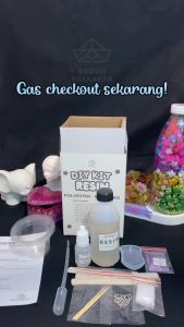 PAKET DIY KIT RESIN POLYESTER - EKONOMIS Sepaket Package Bundle Isi Gantungan Kunci Keyring Key Ring Anak Kids Do It Yoursef Lengkap Bahan Kerajinan Terlengkap Pemula Art Seni Kesenian Craft Crafting Gift Set Termurah Murah Grosir Prakarya Malang