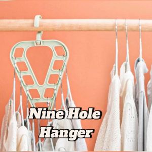 1pc Triangular Nine-hole Hanger Multi-functional Magic Hanger Plastic Adult Non-slip Clothes Hanger Triangular Nine Holes Design Magic Home Drying Rack Folding