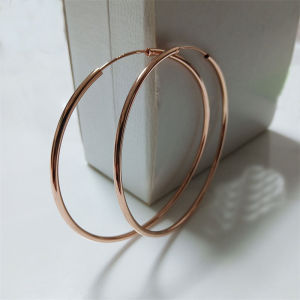 Somilia Rose Gold Hoop Earrings for Women 925 Sterling Silver Fashion Earrings Real Gold Kольца Cерьги Rings PLVC300251012