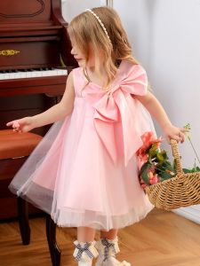 Flower Girl Wedding Dress Pink Kids Baby Girl One Birthday Party Princess Dress Piano Girl Dress Summer Pink Flower Girl Dress For 5 Years Old Gold Flower Girl Dresses - Lazada