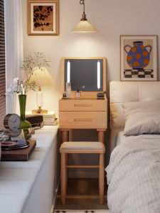DONGMU | Solid Wood Mini Dressing Table Narrow Space Saving Bedside Table