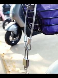 1.5M/2M Multipurpose Stainless Steel Wire Cable Bicycle Security Safety Rope Anti-theft Bike Lock Wire Braided Rope