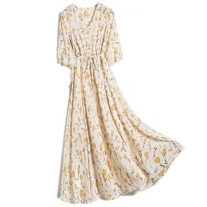 Floral Print Summer Slim Fit Cotton Dress