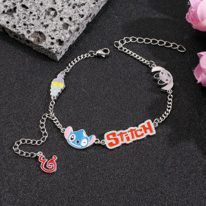 Disney Lilo & Stitch Charm Bracelet Cute Lucky Jewelry Gift for Women & Girls Dainty Fashion Bracelet for Her