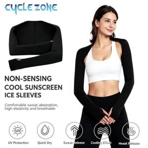 CYCLE ZONE | Women Cooling Shawl Arm Sleeves with Thumb Holes UV Protection Breathable Summer Long Sleeves Outdoor Cycling Driving Running