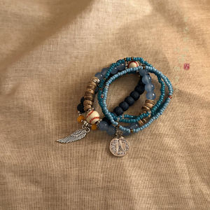 Multi-Layer Colorful Xiaomi Bead Bracelet Womens Style Ethnic Vintage Couple Besties Hand Jewelry Stack Wear Bracelet