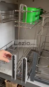 150mm Soft Closing Stainless Steel Kitchen Bottle Rack