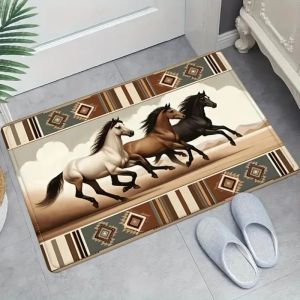 Southwest Running Horse Entrance Doormat Home Decor Kitchen Corridor Balcony Rugs Bedroom Beside Foot Mat Bath Anti-Slip Rugs